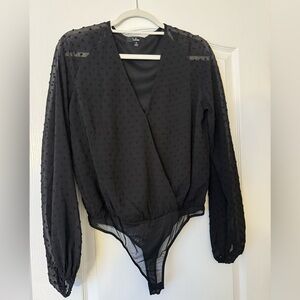 Lulus Black Blouse Bodysuit